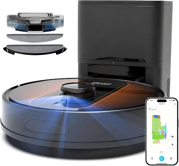 WRYDAO H6 Pro LiDAR Robot Vacuum & Mop — Orange Black